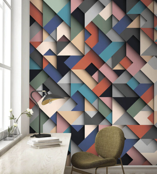 Wall murals Multicolored pattern of squares (SKU: u74421) Wall murals Wall murals Multicolored pattern of squares (SKU: u74421)