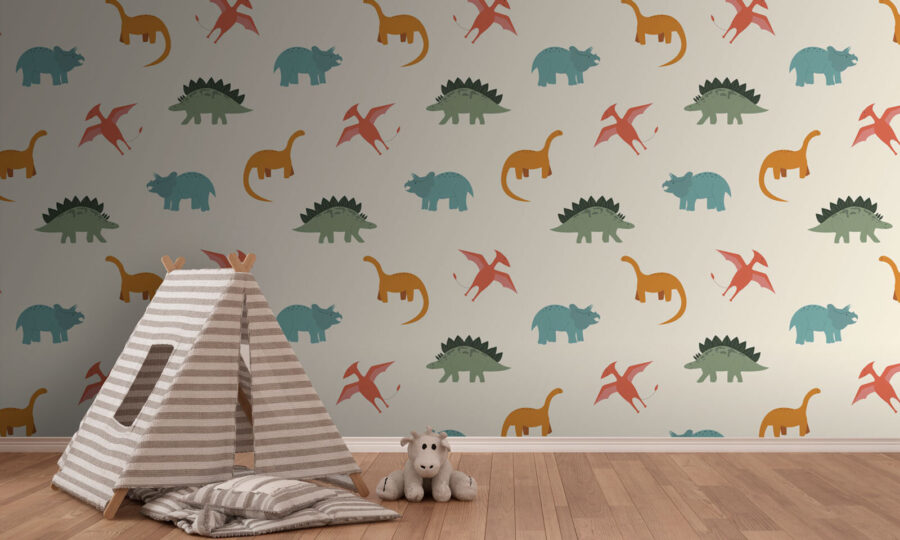Pattern of cartoon dinosaurs