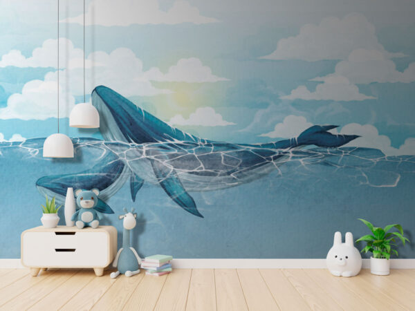 Whale swimming in the water Whale swimming in the water