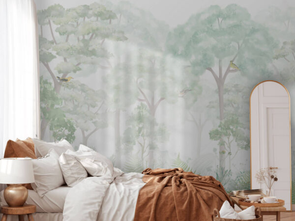 Wall murals Wall murals Wallpaper with trees and plants (SKU: u74501)
