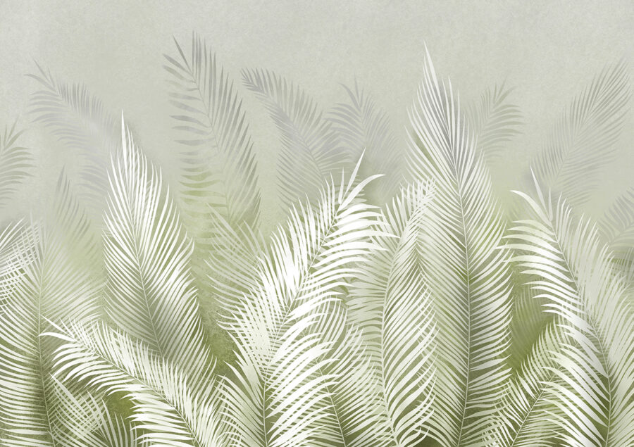 A white leaves on a gray background A white leaves on a gray background
