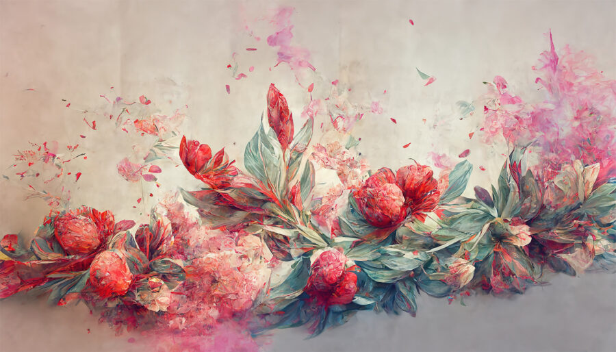 Painting of flowers and leaves u74680p 900x514 - Painting of flowers and leaves - tegory