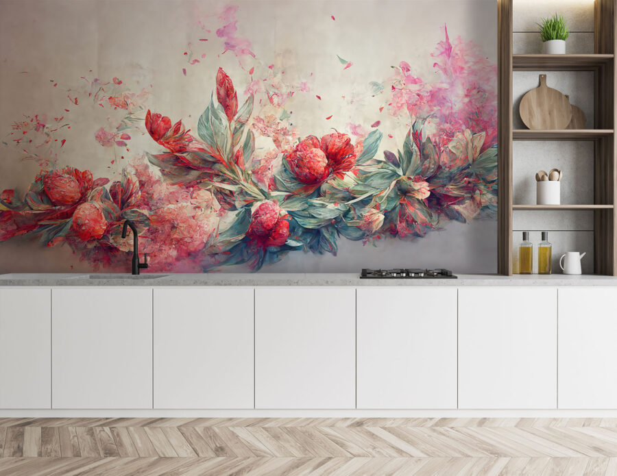 Painting of flowers and leaves u74680pik1 900x695 - Painting of flowers and leaves - tegory