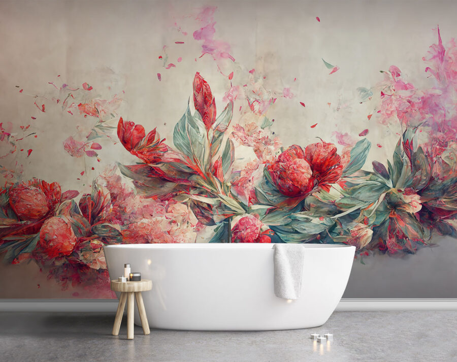 Painting of flowers and leaves u74680pit1 900x713 - Painting of flowers and leaves - tegory