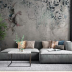 Wall murals Painting of flowers and leaves