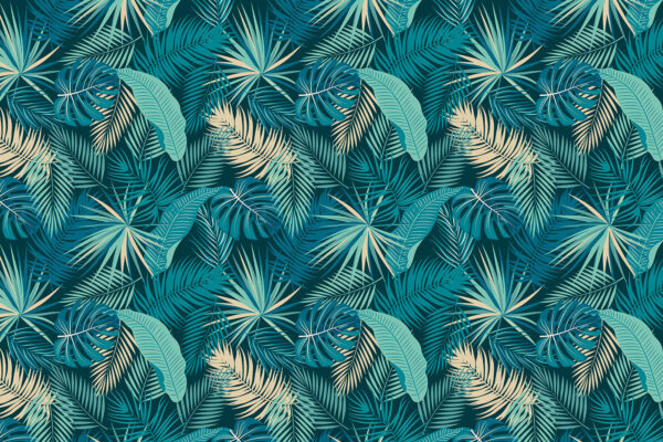Pattern of leaves on a blue background Pattern of leaves on a blue background