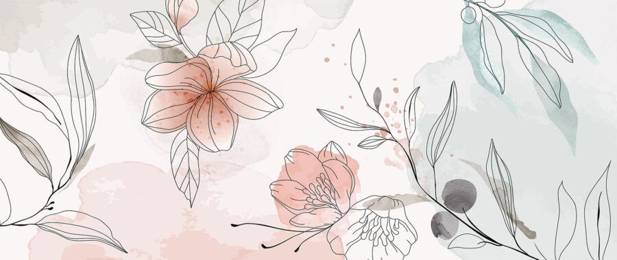 Drawing of flowers and leaves
