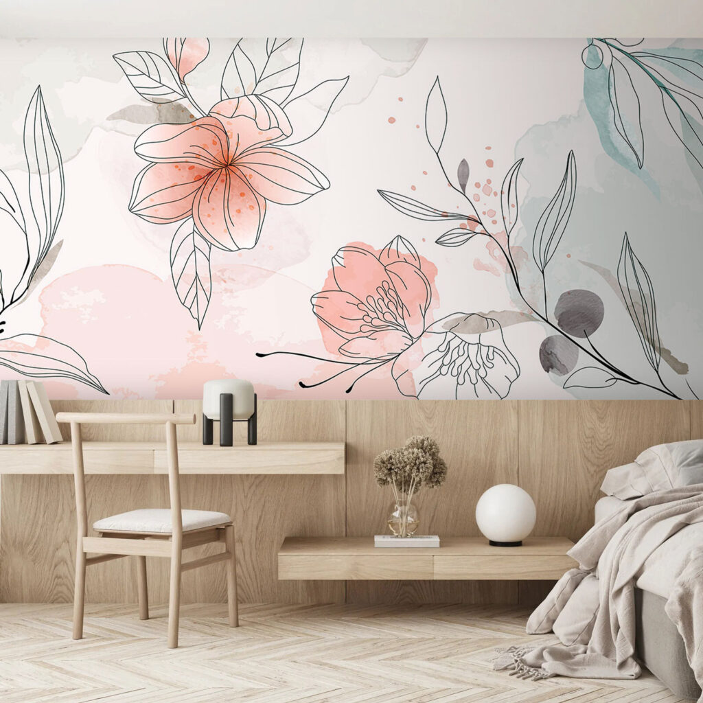 Drawing of flowers and leaves