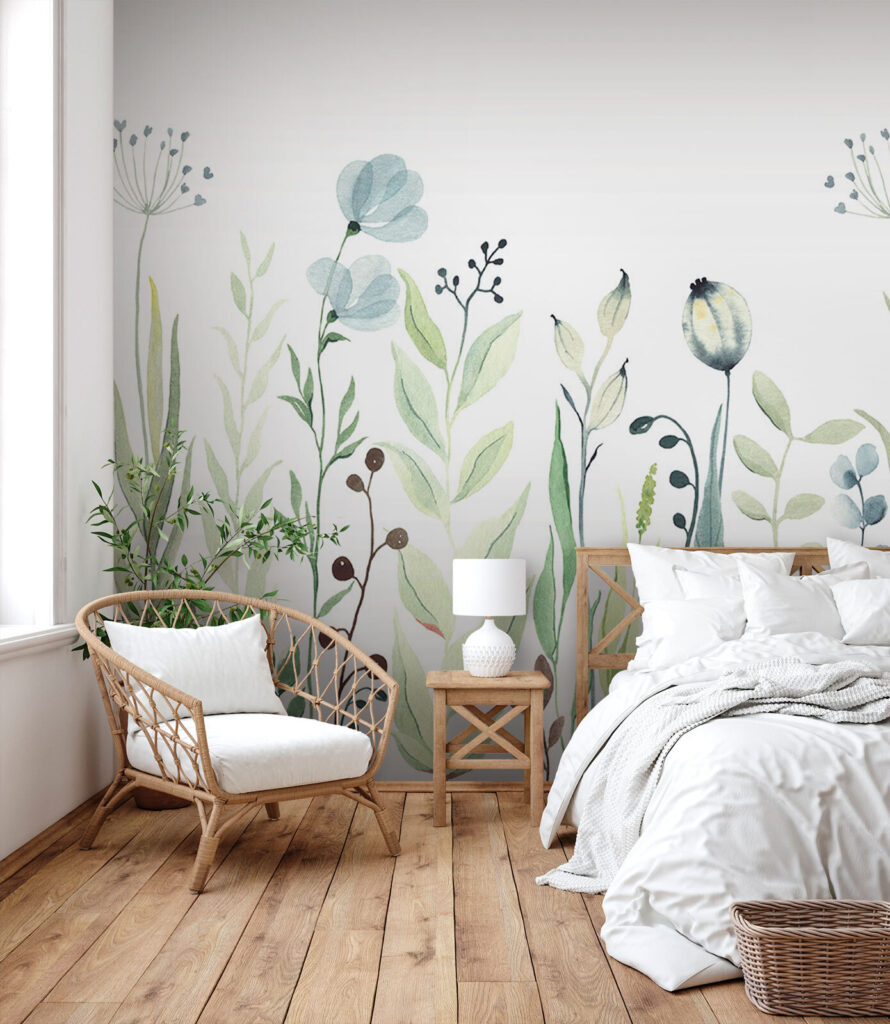 Watercolor painting of flowers and leaves u74870pib1 890x1024 - Watercolor painting of flowers and leaves - tegory