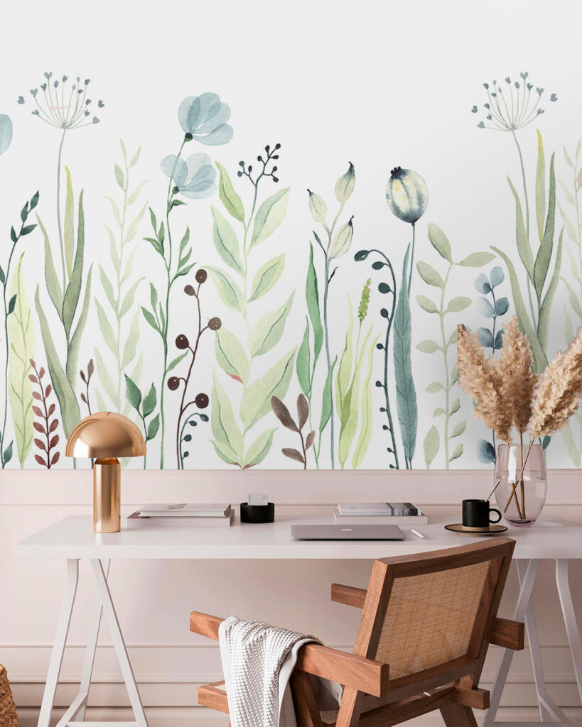 Watercolor painting of flowers and leaves u74870pih1m 819x1024 - Watercolor painting of flowers and leaves - tegory