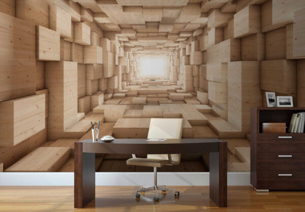 Tunnel of wood blocks Tunnel of wood blocks