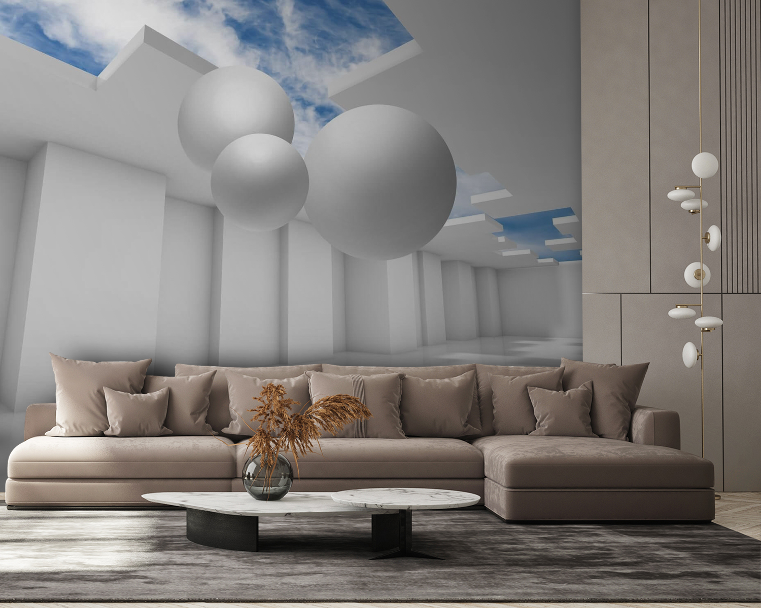 u77820pig58m - White room with white walls and white balls - tegory