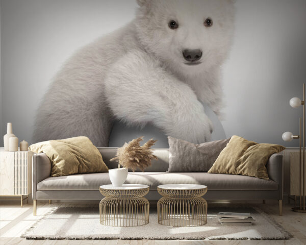 Polar bear holding a ball Polar bear holding a ball