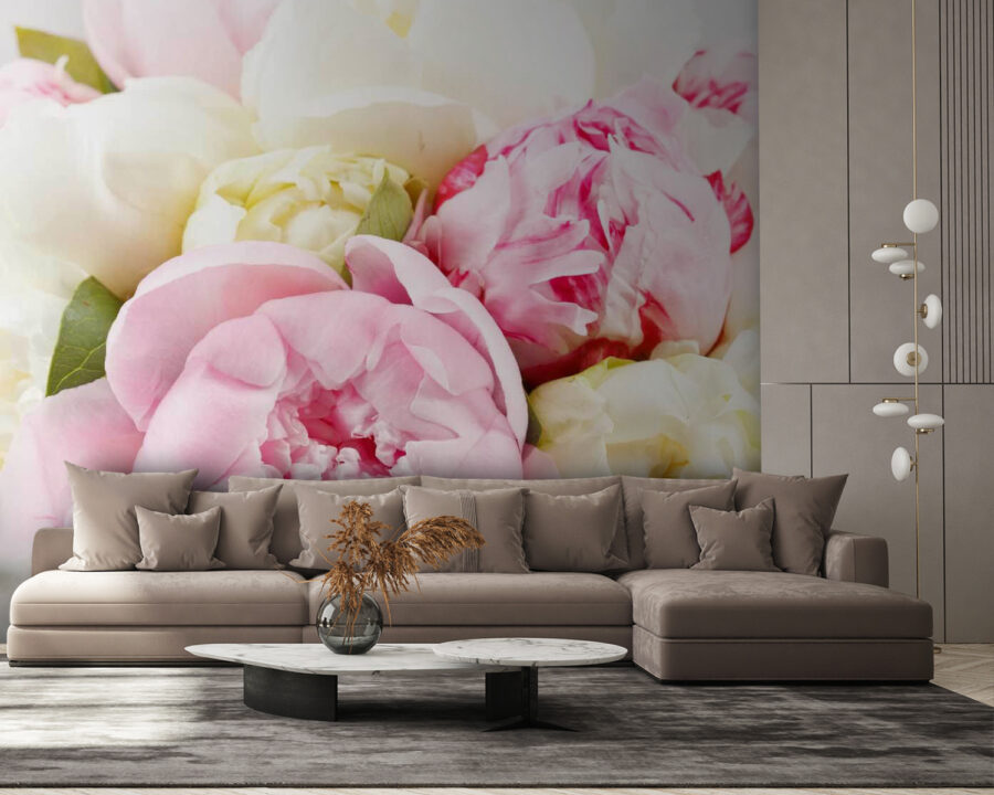 Wall murals Bouquet of pink and white flowers