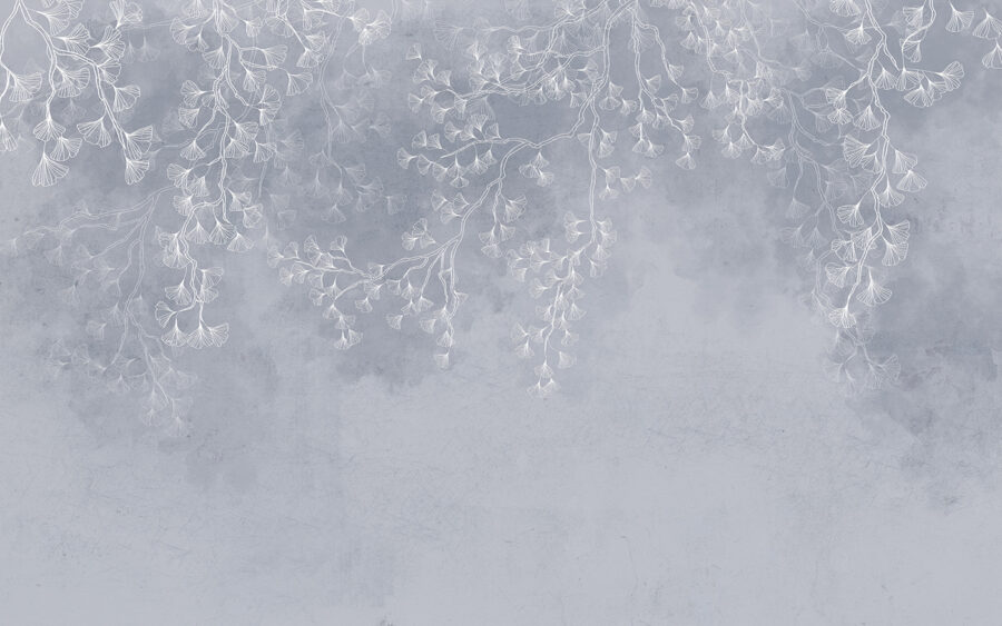 White flowers on a gray background