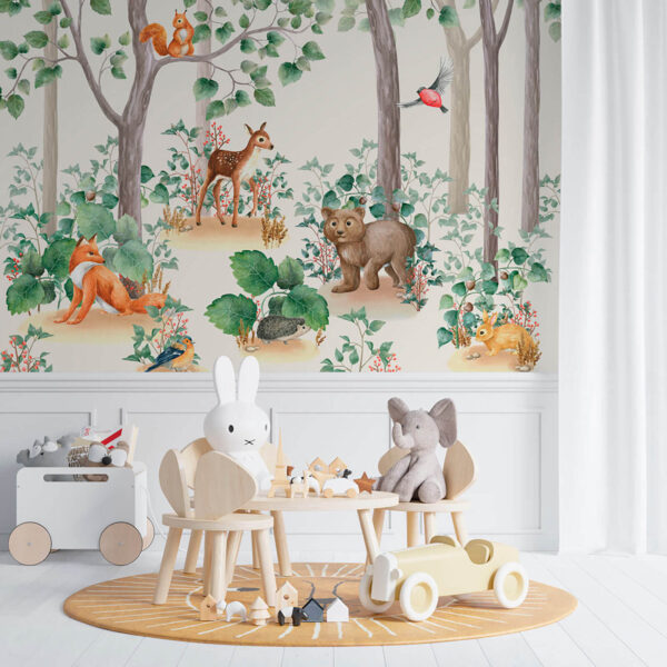Wallpaper with animals in the forest Wallpaper with animals in the forest