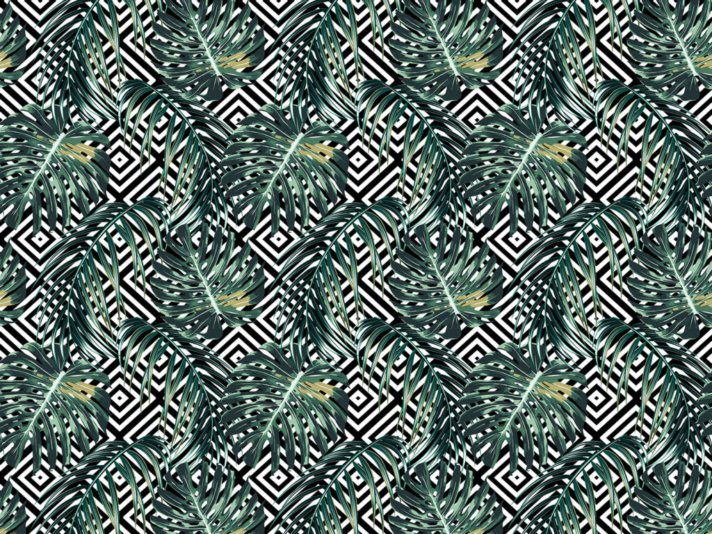 Pattern of leaves on a black and white background Pattern of leaves on a black and white background