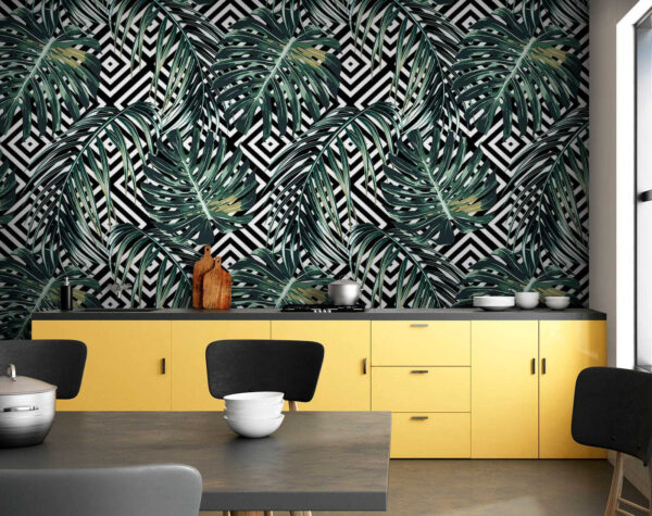 Pattern of leaves on a black and white background Pattern of leaves on a black and white background