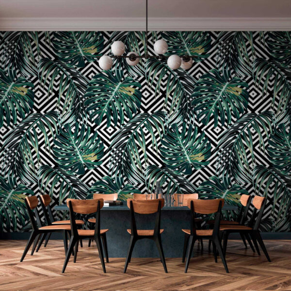 Pattern of leaves on a black and white background Pattern of leaves on a black and white background