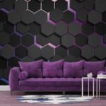 Wall mural Group of black hexagons