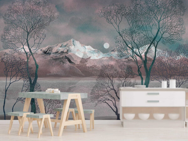 Landscape with trees and mountains Landscape with trees and mountains
