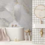 Wall murals Elegant marble with amber accents