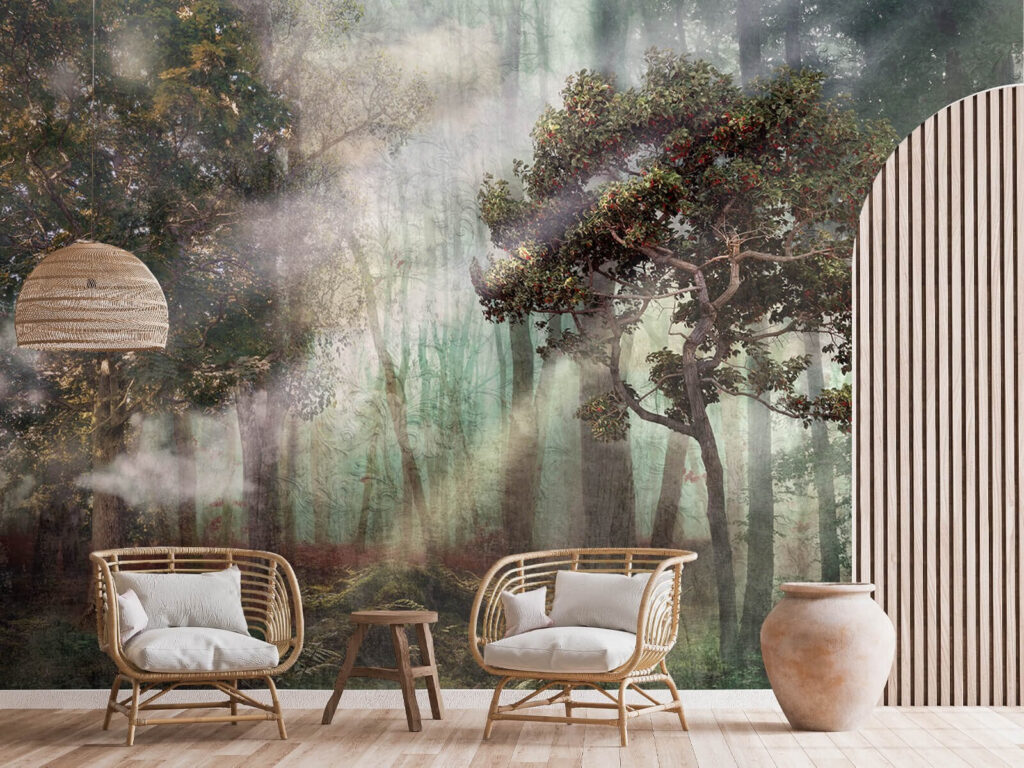 u80281pig1m 1024x768 - Foggy forest with trees and fog - tegory