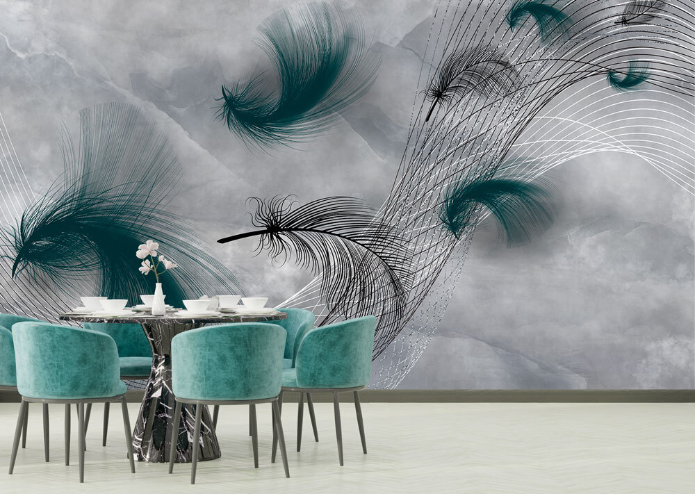 Elegant swirls of flowing feathers Elegant swirls of flowing feathers