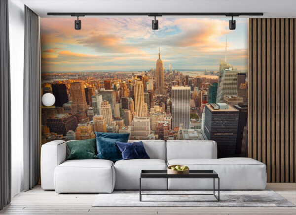 City with many tall buildings Wall murals City with many tall buildings