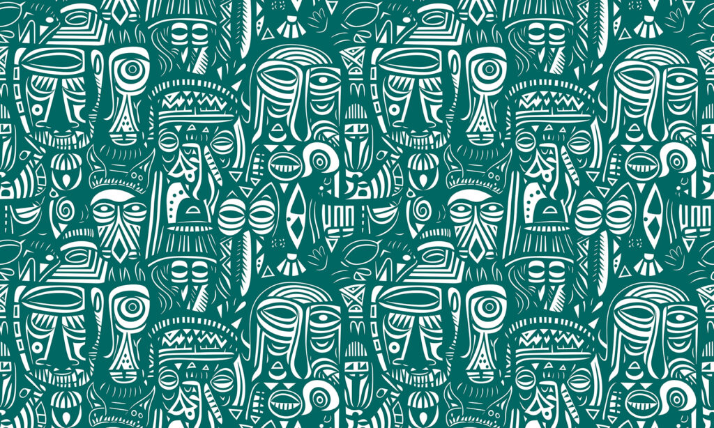 Pattern of different faces Pattern of different faces