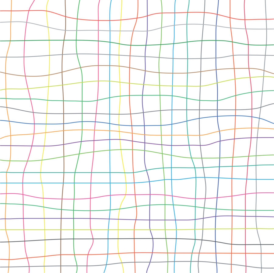 Grid of colored lines