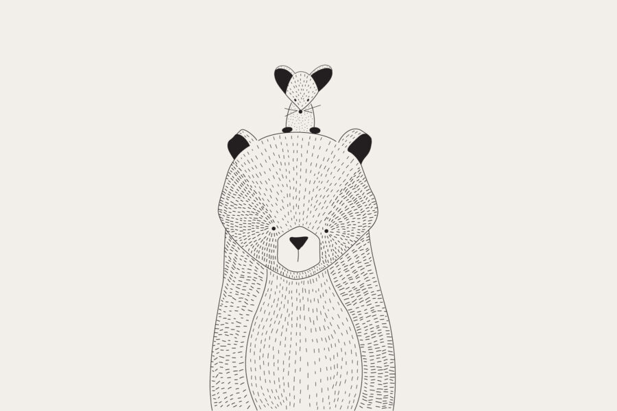 Wall murals A bear with a mouse on its back - Image 6