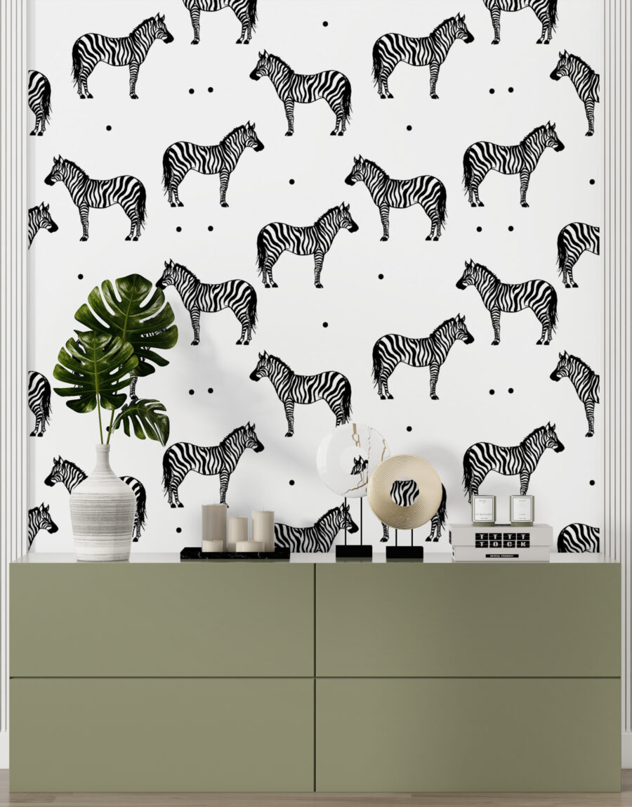 A pattern of zebras on a white background A pattern of zebras on a white background