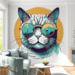 Wall murals A cat wearing sunglasses