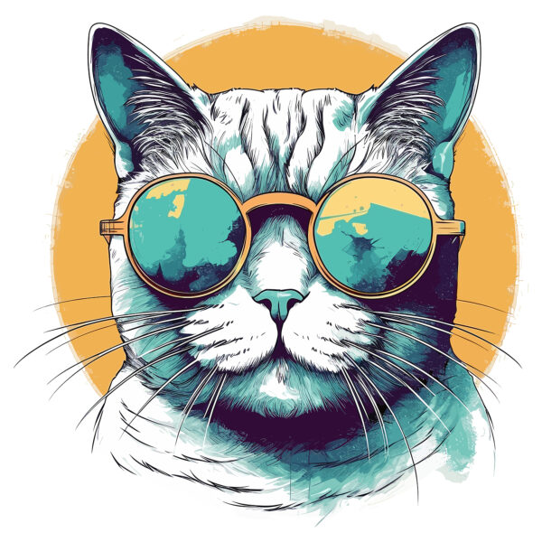 A cat wearing sunglasses A cat wearing sunglasses