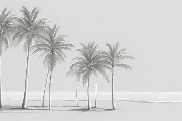 A group of palm trees on a beach A group of palm trees on a beach