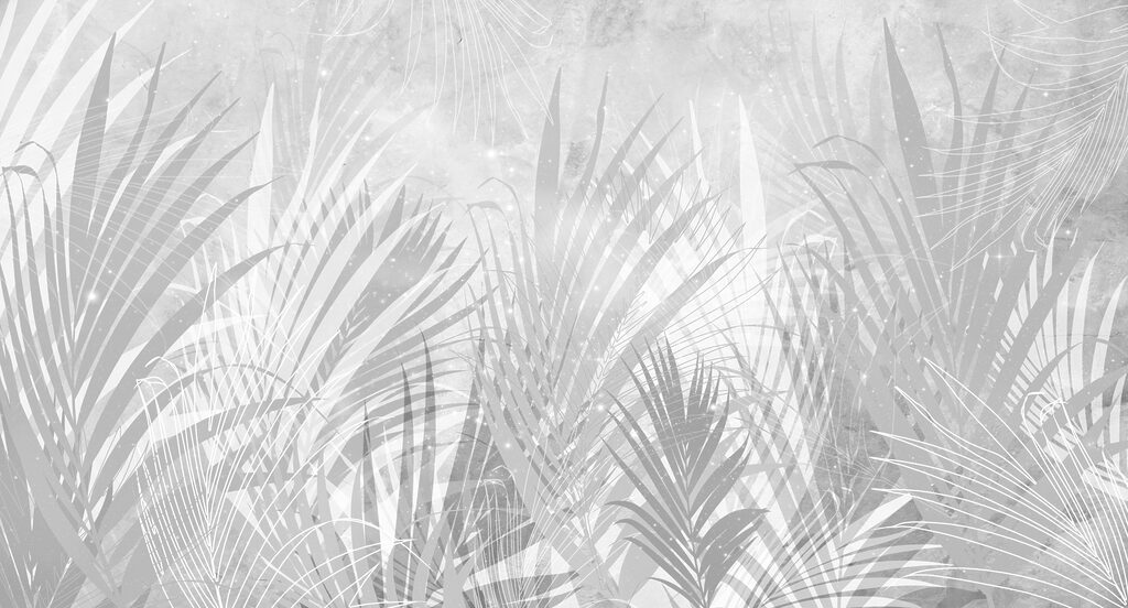 A grey and white background with plants A grey and white background with plants