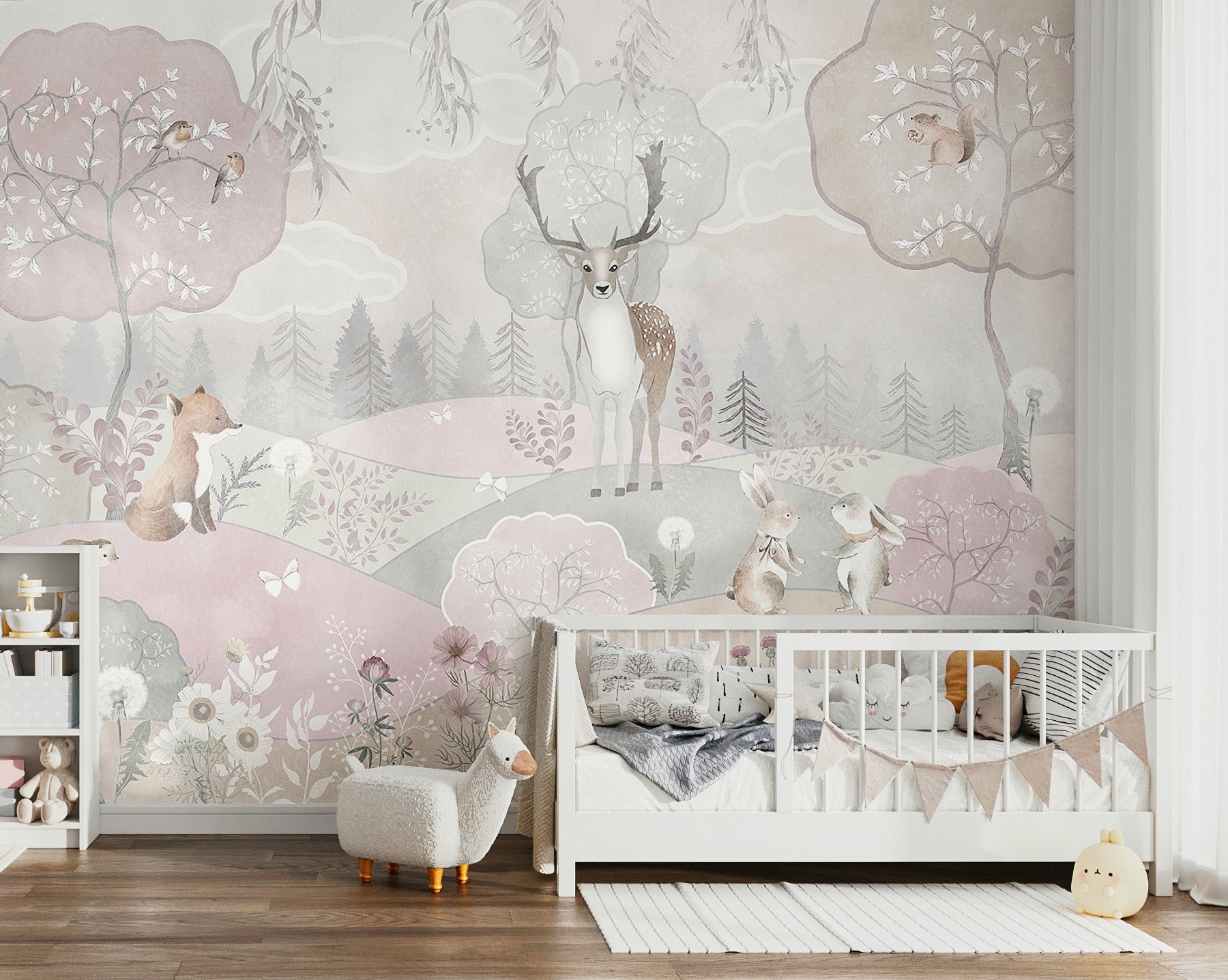 A wallpaper with animals and trees A wallpaper with animals and trees