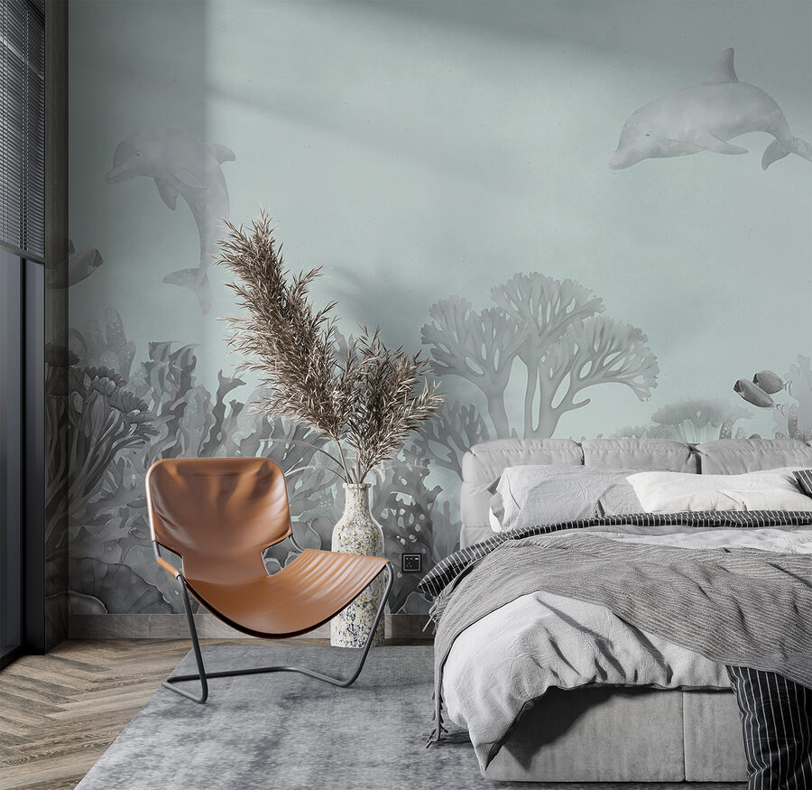 Wall murals A group of dolphins swimming in the ocean - Image 2
