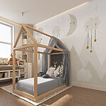 Wall murals A moon and clouds in the sky