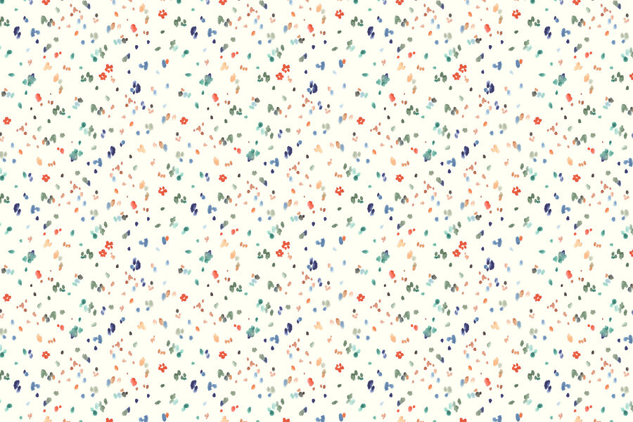 A small colorful spots on a white background