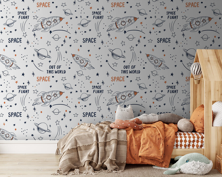 A pattern of rockets and stars