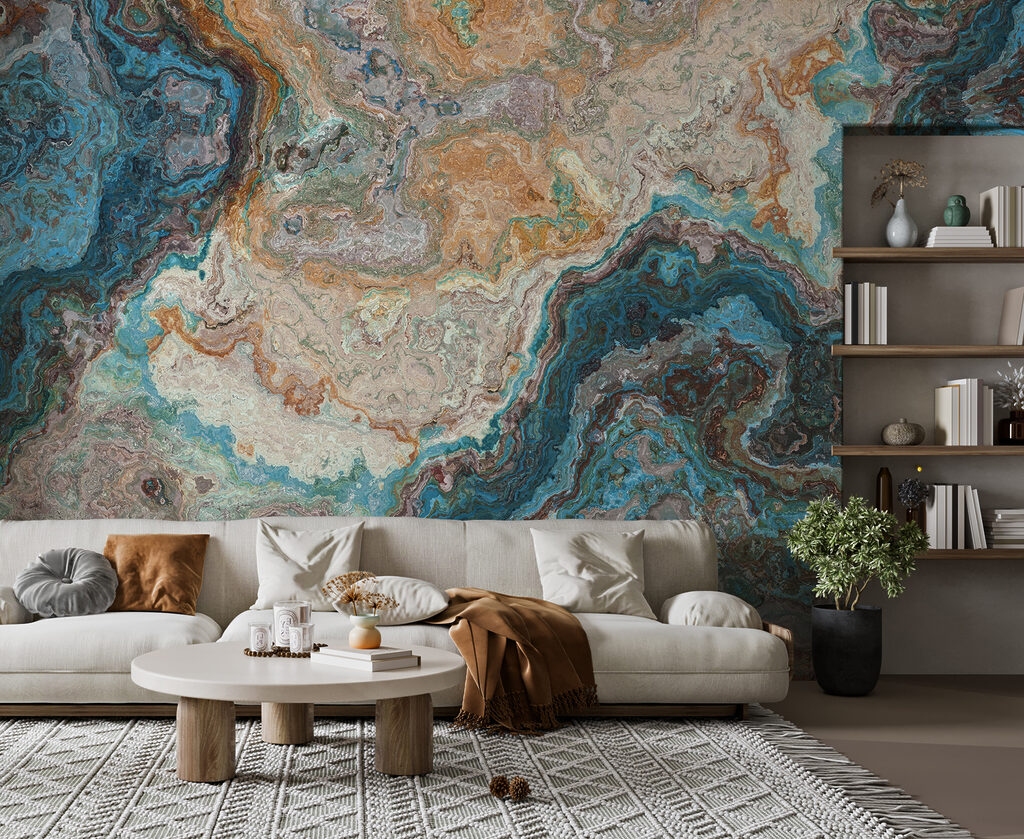 A colorful marbled surface