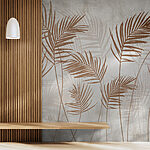 Wall mural A group of brown leaves