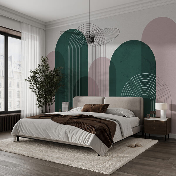 A green and pink art