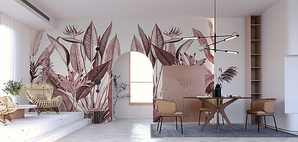 Tropical foliage in subtle hues Tropical foliage in subtle hues