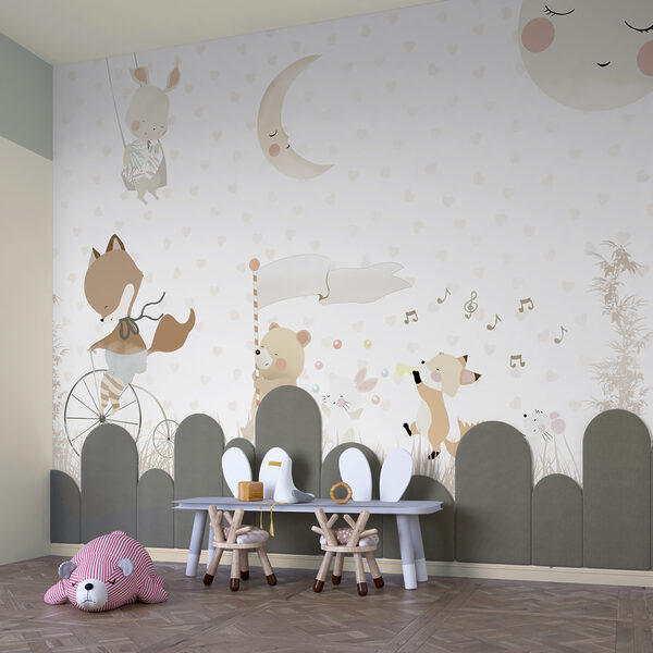 A wallpaper with animals and moon A wallpaper with animals and moon