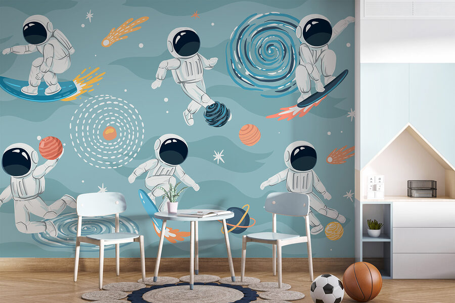 A group of astronauts in space A group of astronauts in space