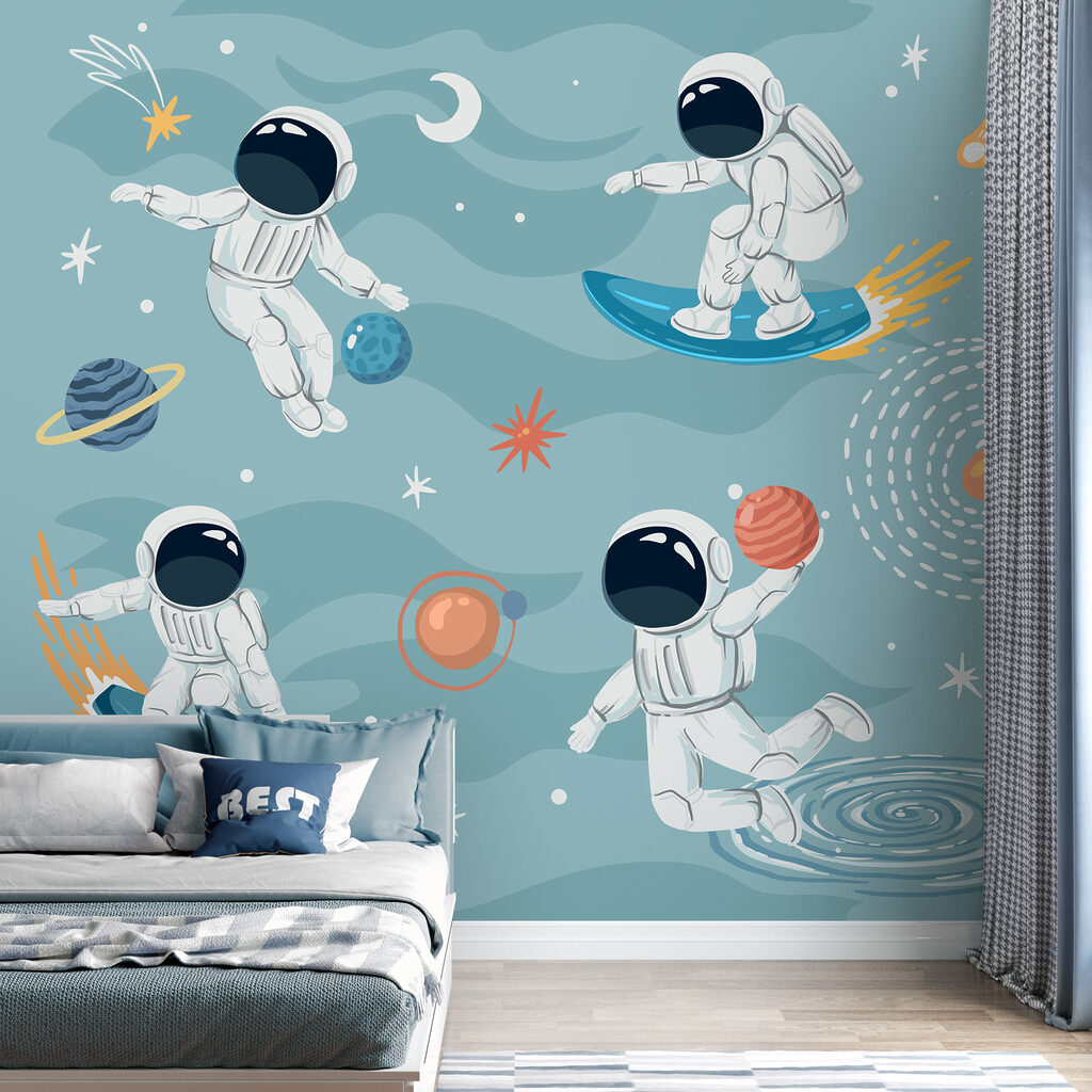 A group of astronauts in space