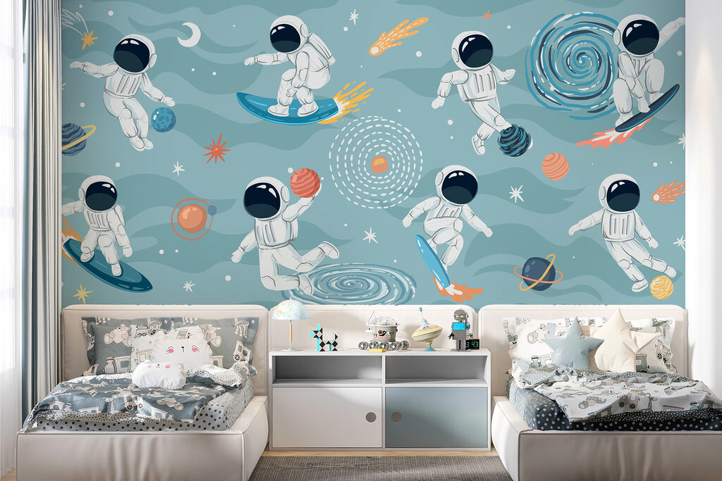 A group of astronauts in space